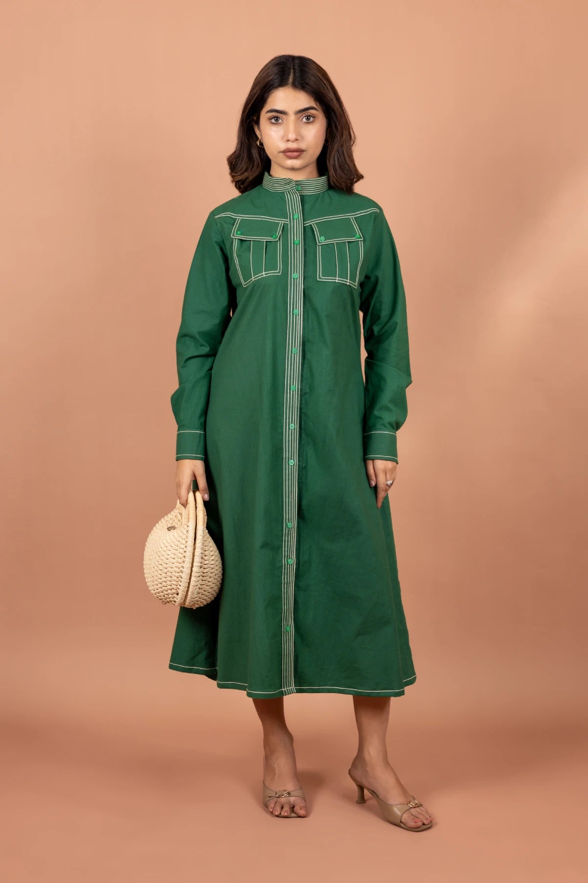 Shop Elegant Leaf Loom Cotton Dress for Women Unimoda Shop Elegant Leaf Loom Cotton Dress for Women Unimoda