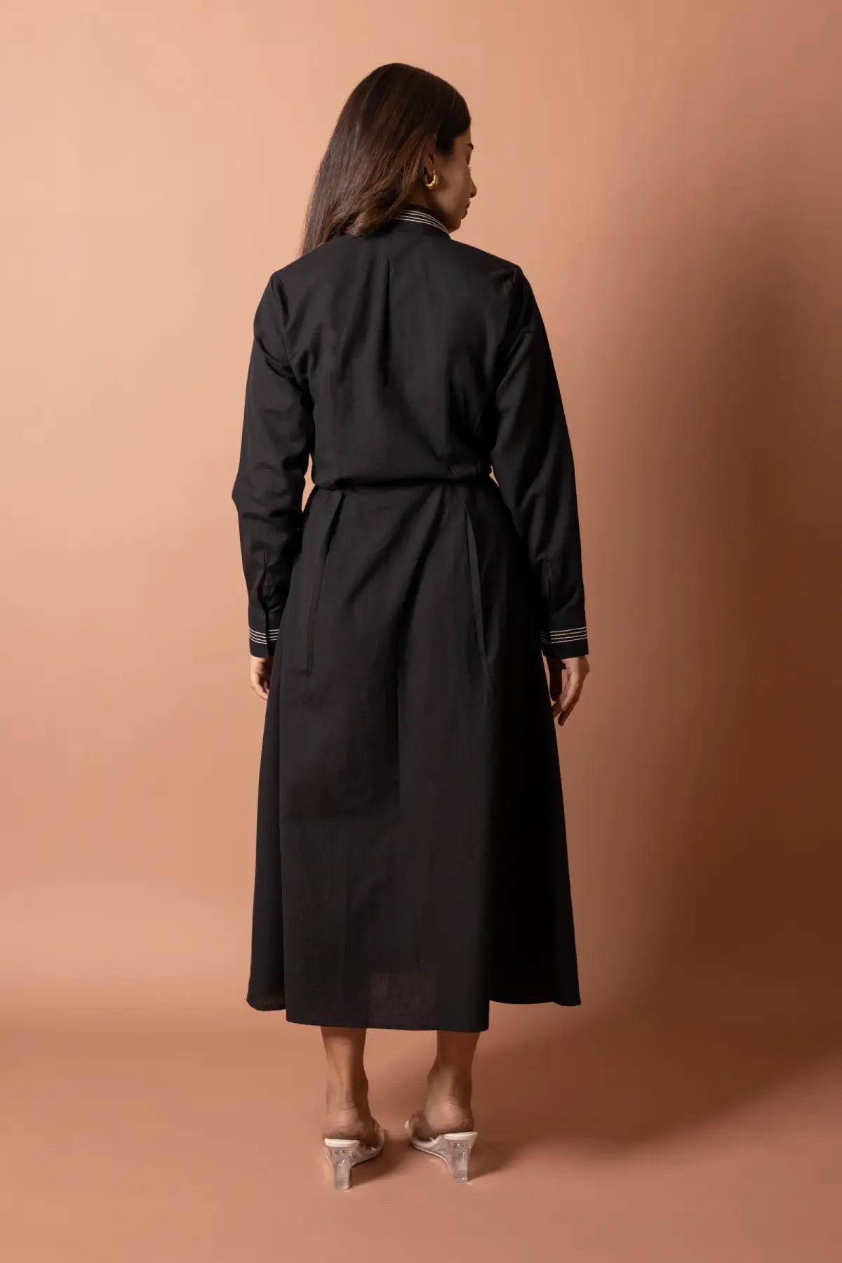 Black Aura Embroidered Cotton Dress