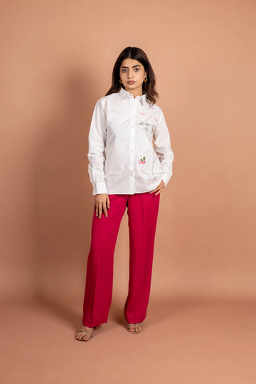 Nature Sketch Cotton Poplin Shirt