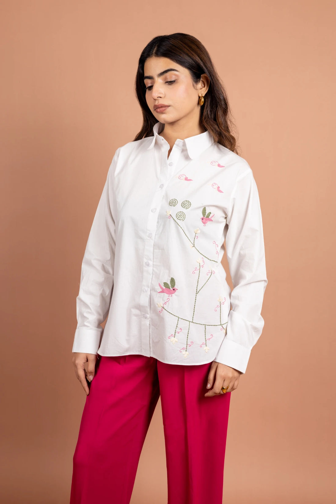 Nature Sketch Cotton Poplin Shirt