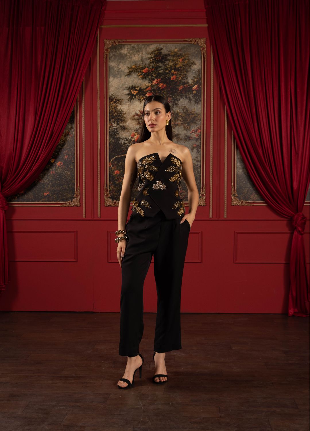 Black Pure Banana Crepe Co-Ord Set