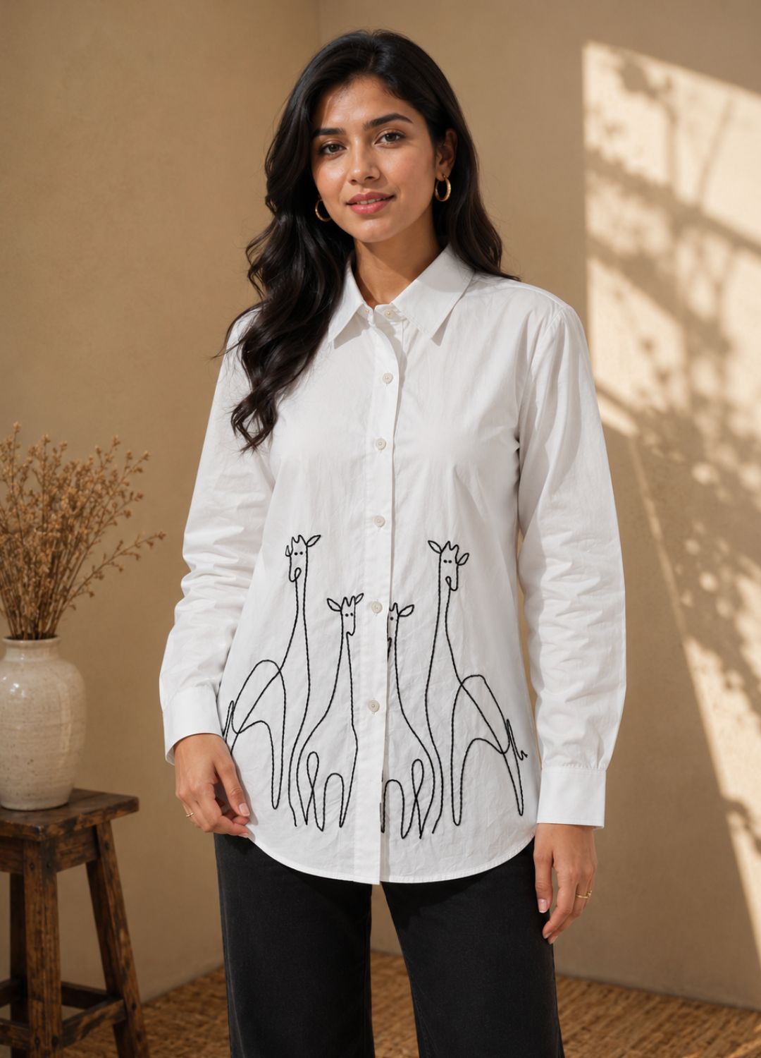 The Fine Hands Hand-Embroidered Poplin Shirt