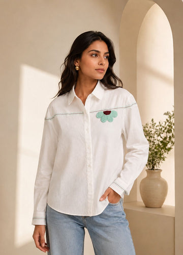 The Loom & Needle Hand-Embroidered Poplin Shirt