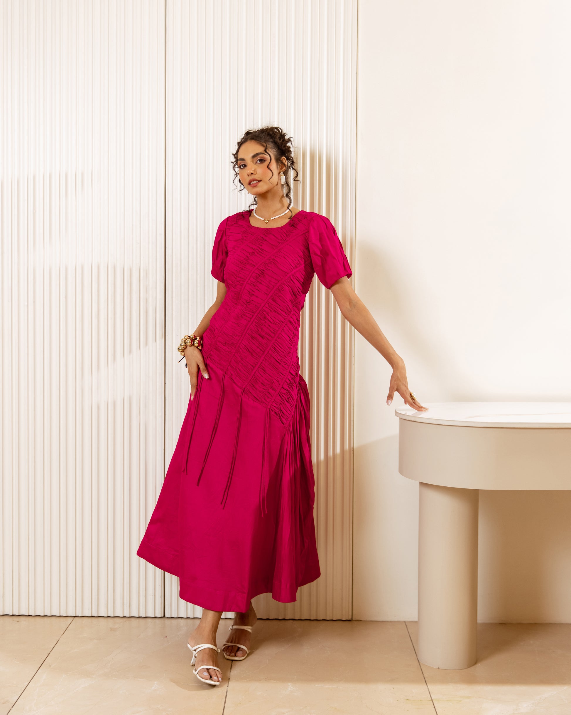 Hot pink Cotton dress