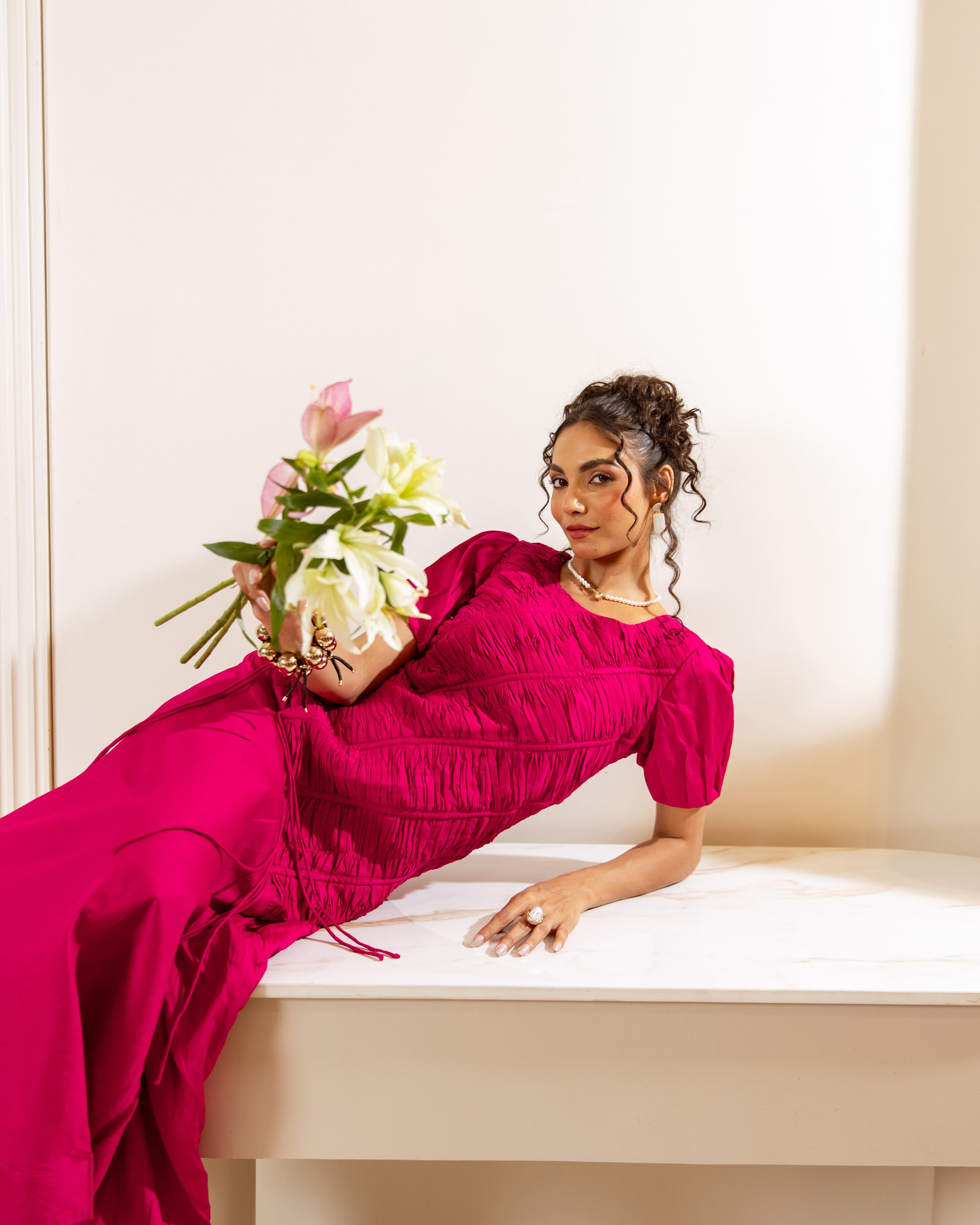 Hot pink Cotton dress