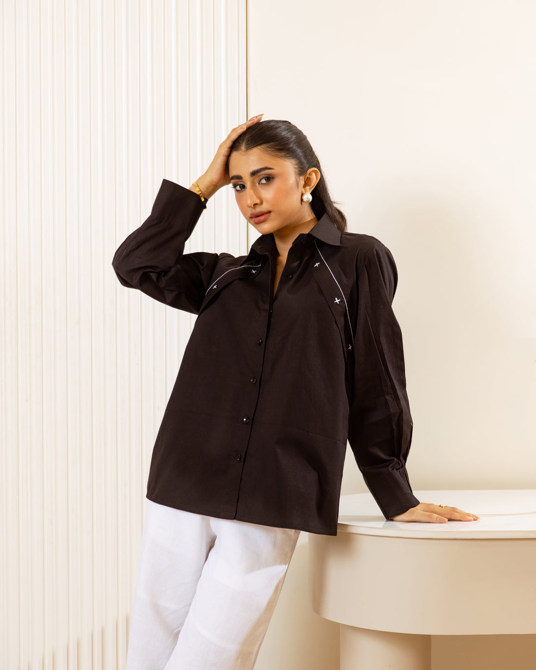 Classic Smocks Silky soft crape fabric shirt