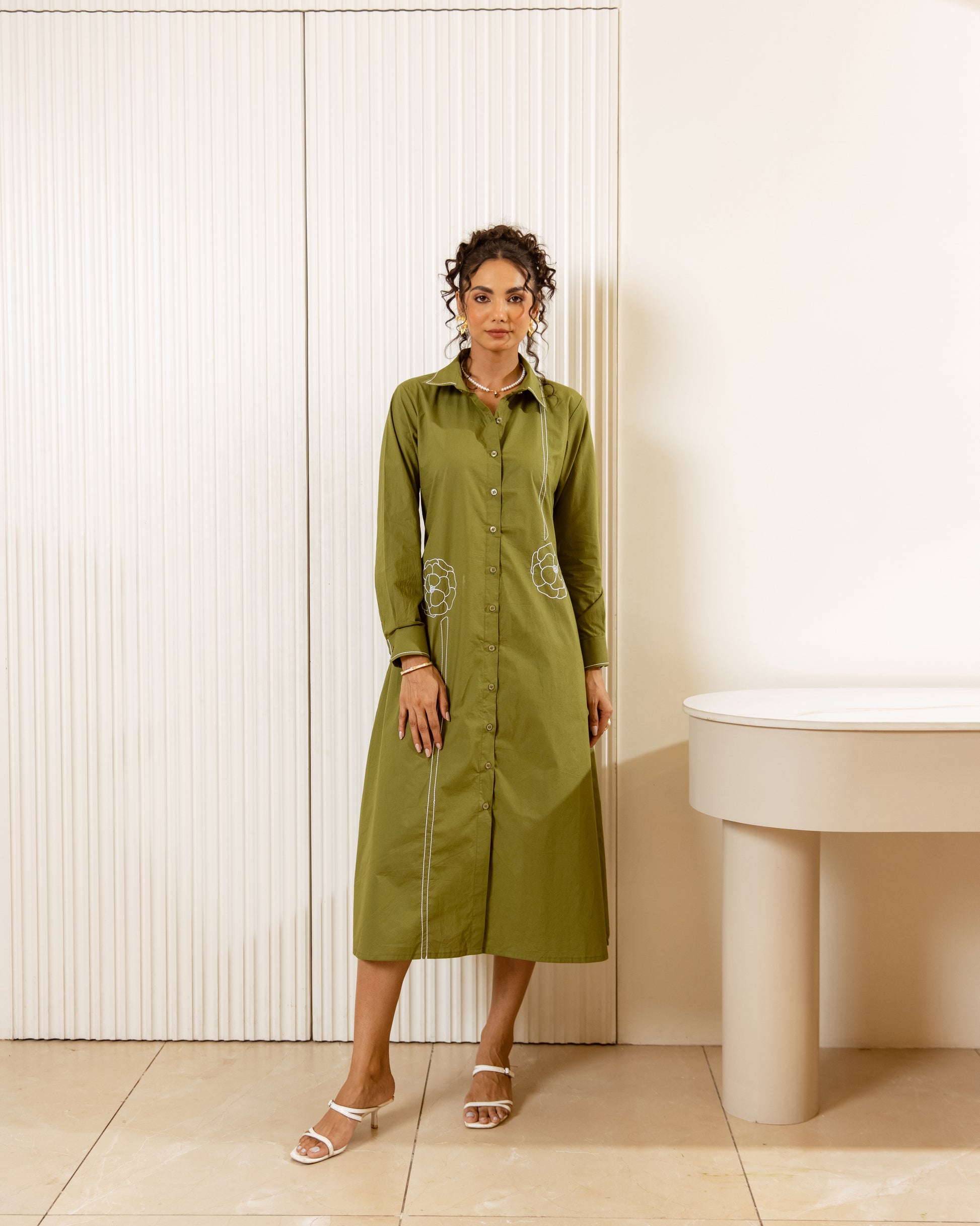 Green summer dress for women