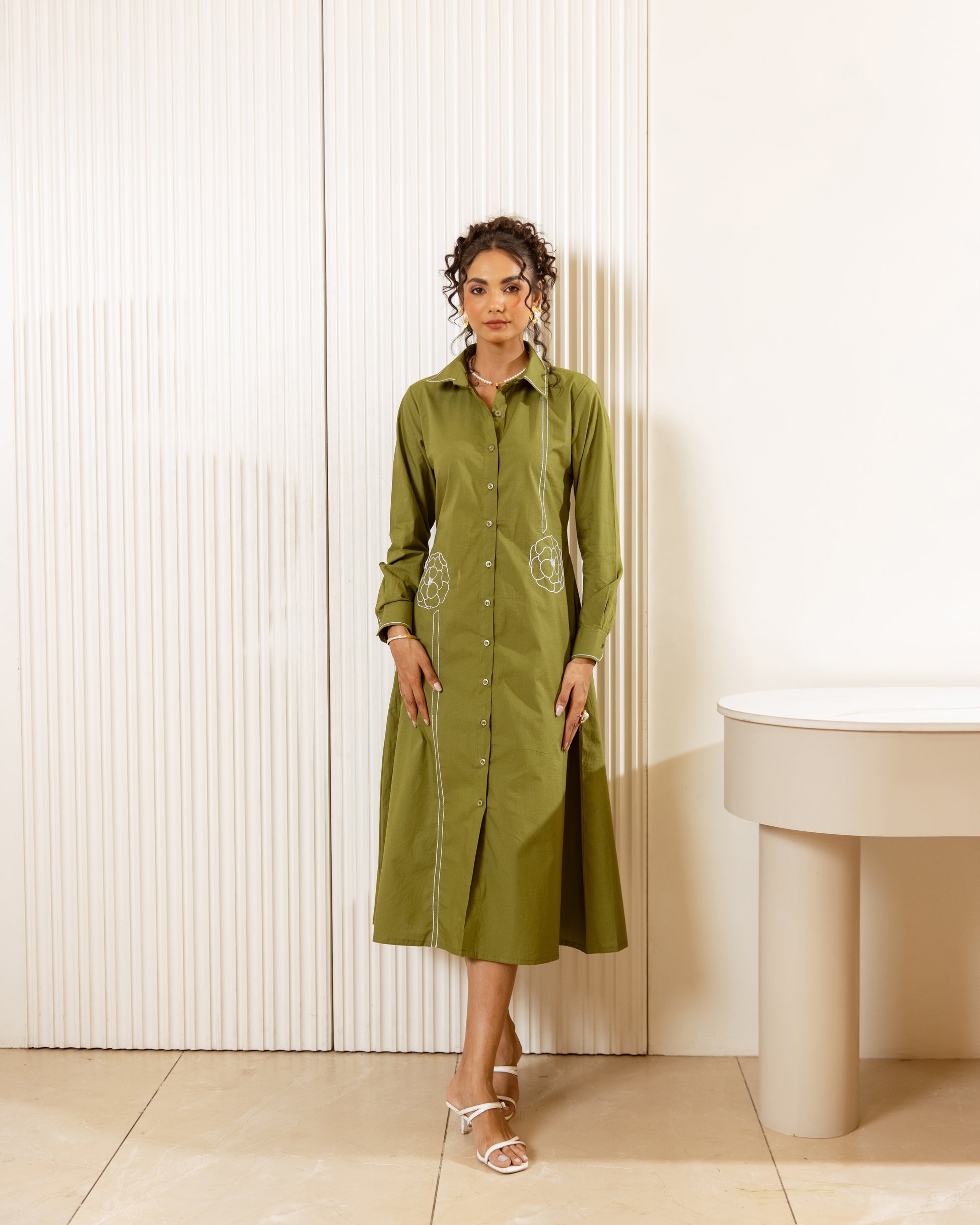 Green summer dress for women