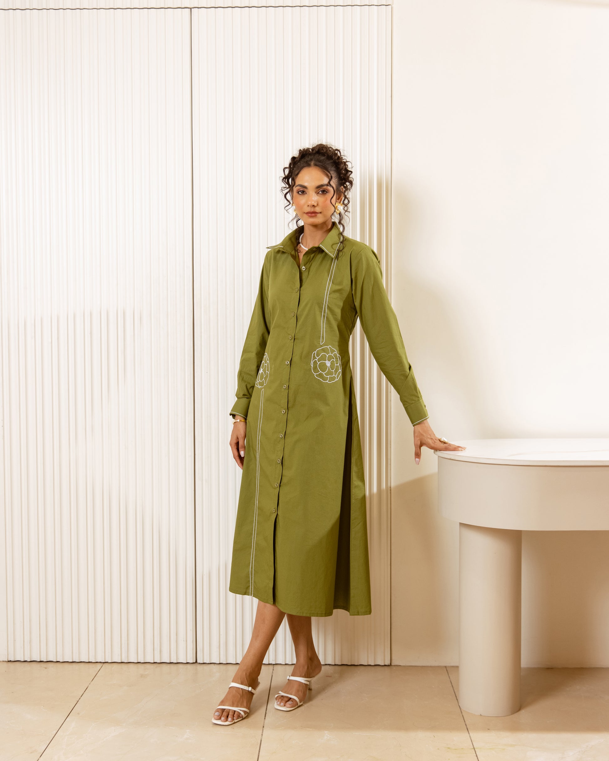 Green summer dress for women