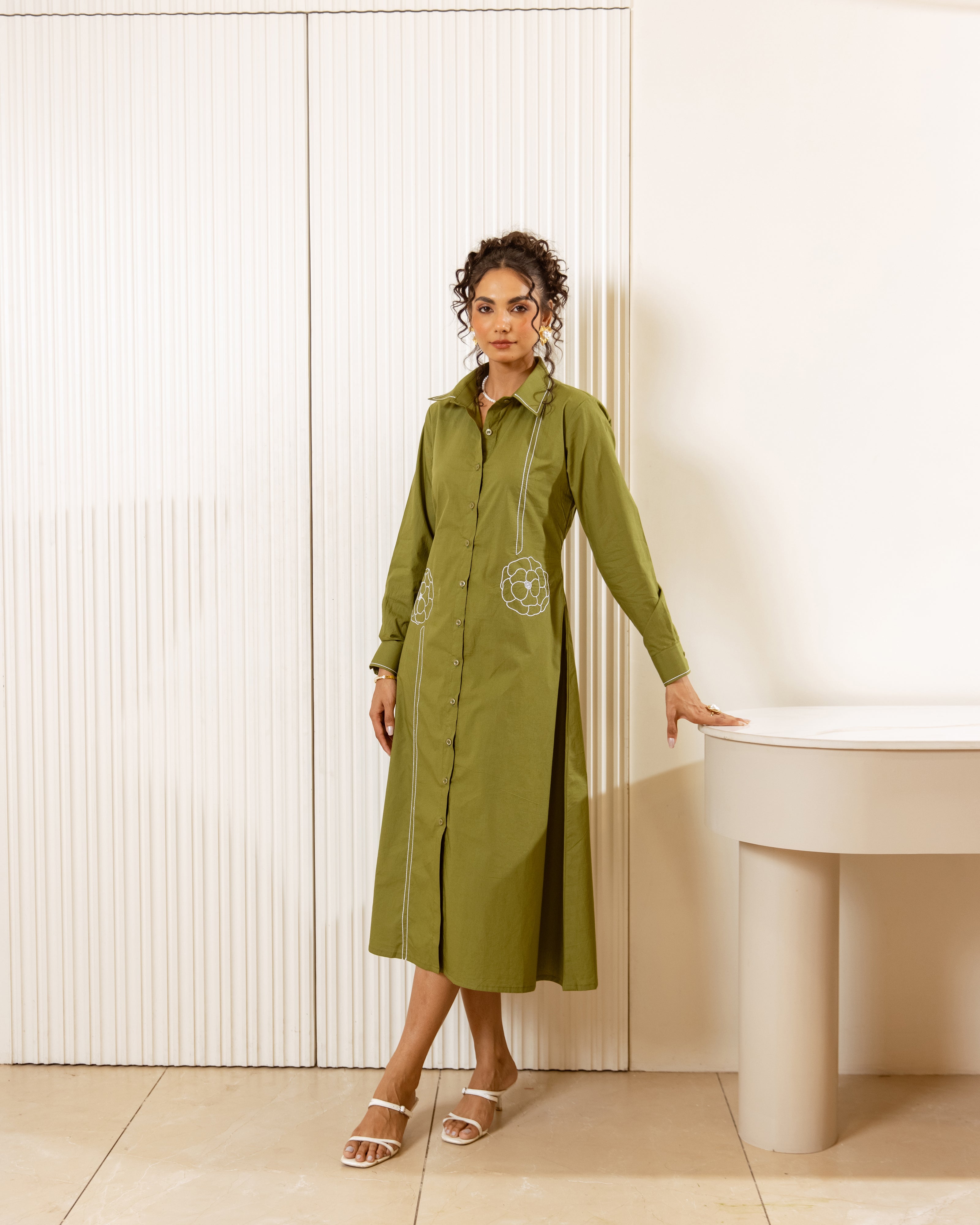 Green summer dress for women