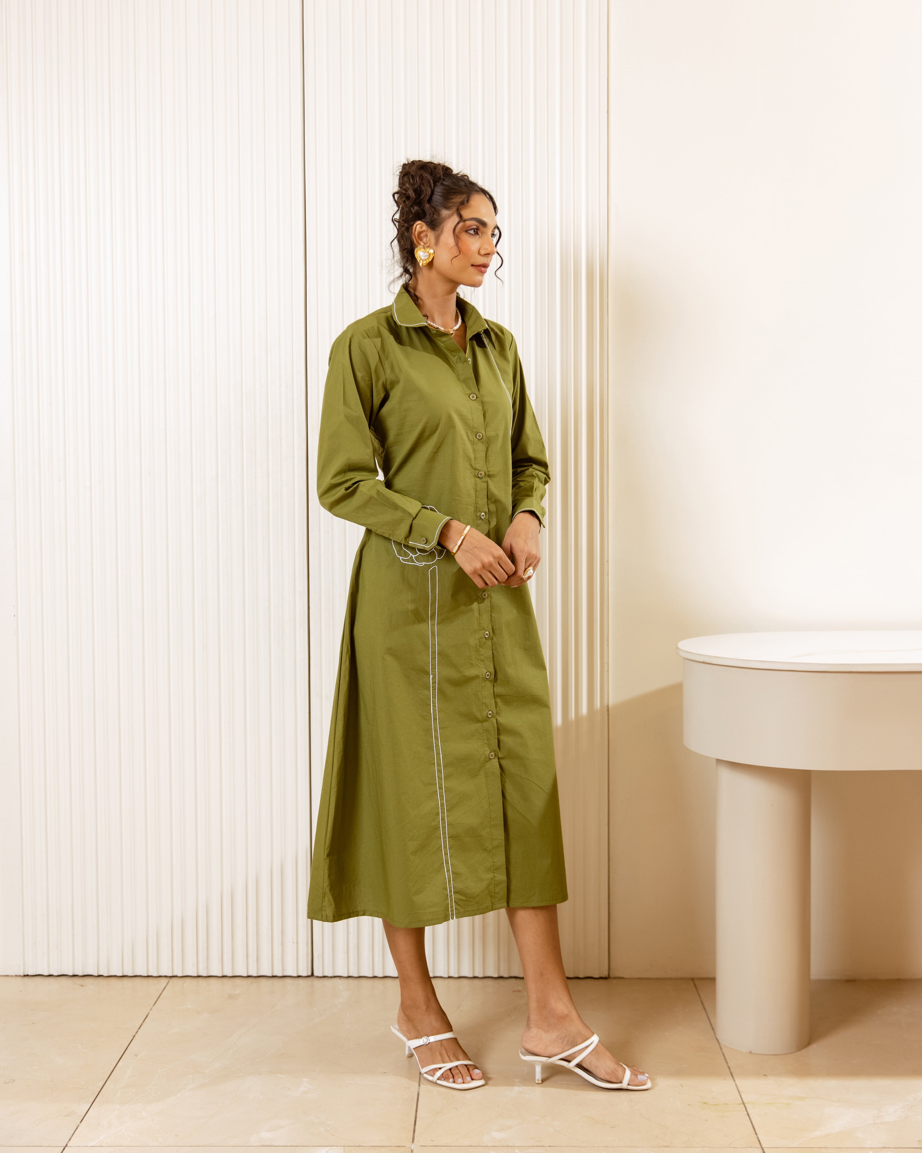 Green summer dress for women