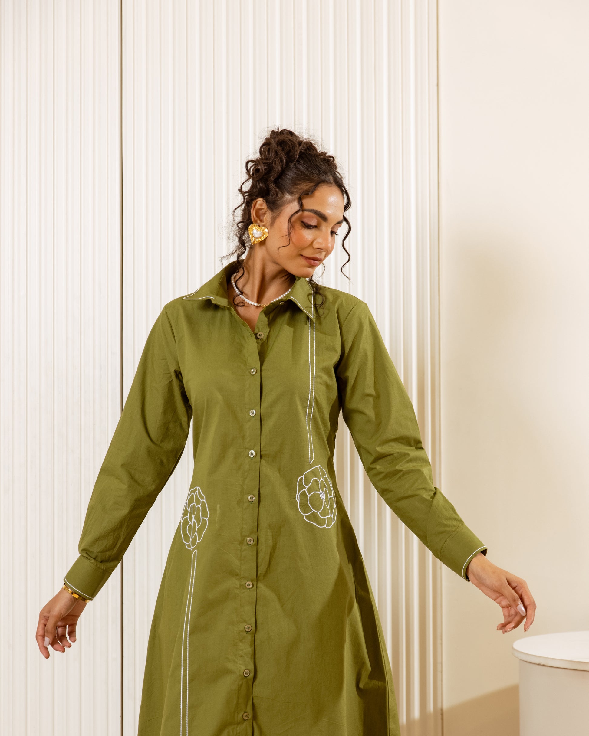 Green summer dress for women