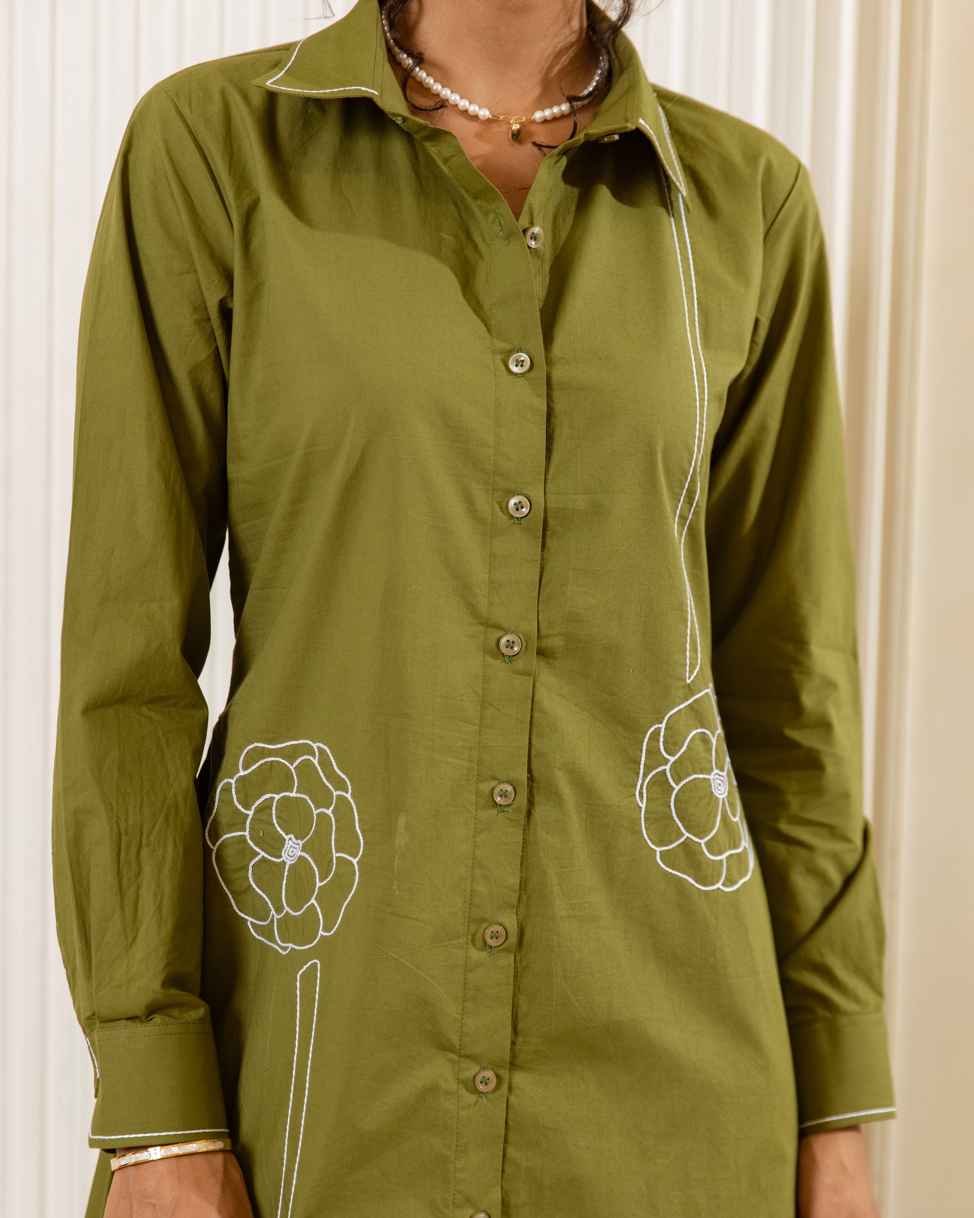 Green summer dress for women