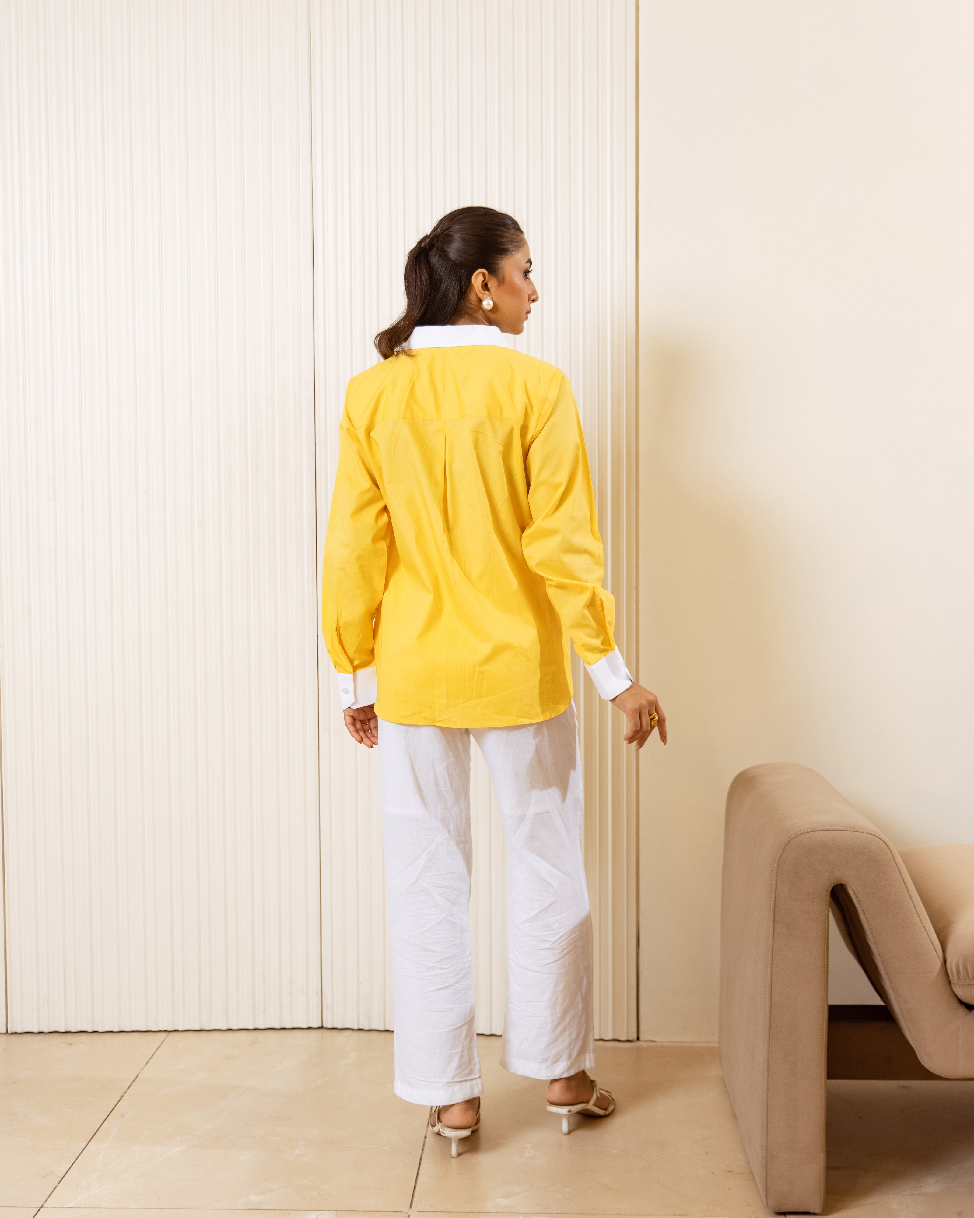 The Mix And Match Cotton Shirt with White Pants