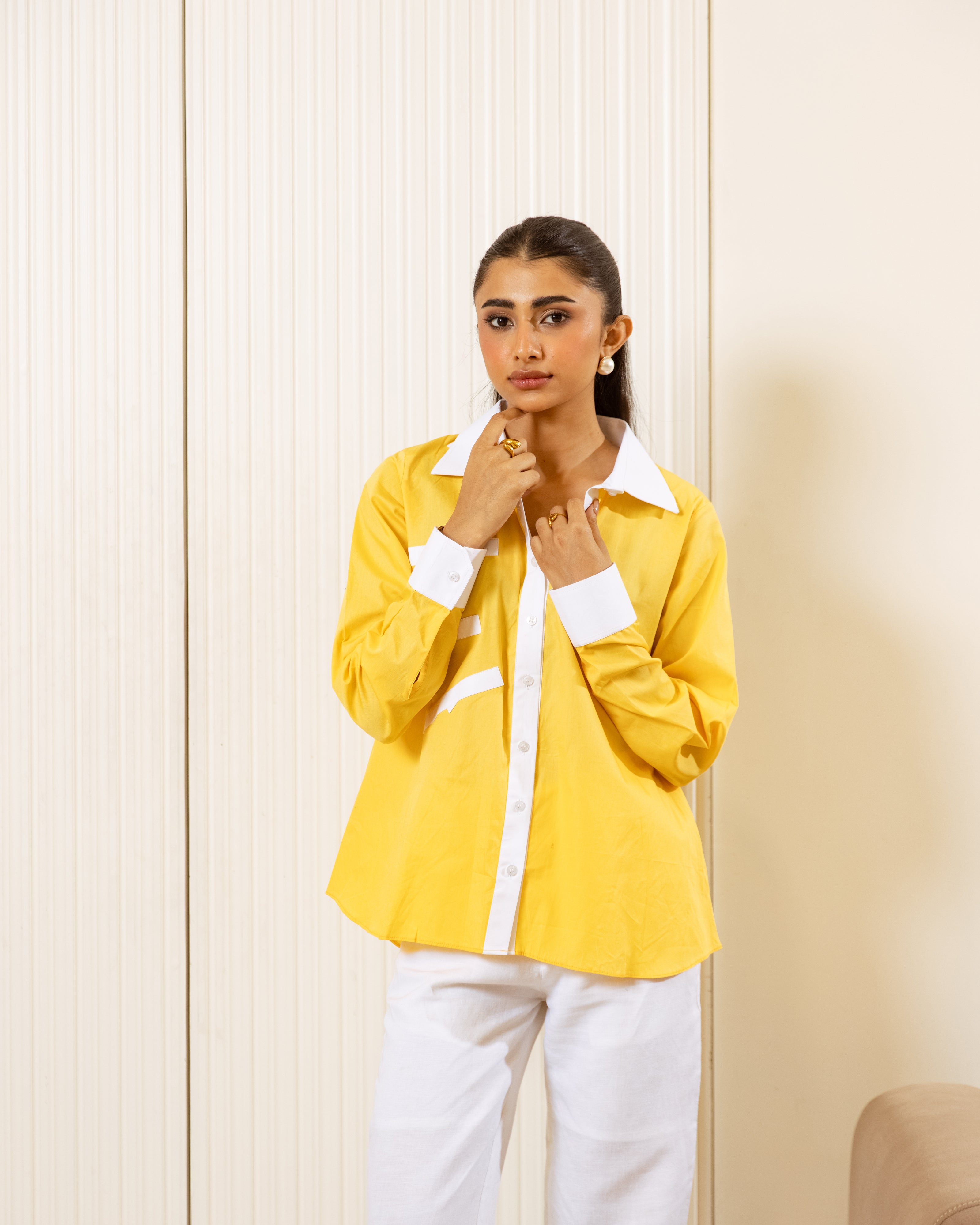 The Mix And Match Cotton Shirt with White Pants