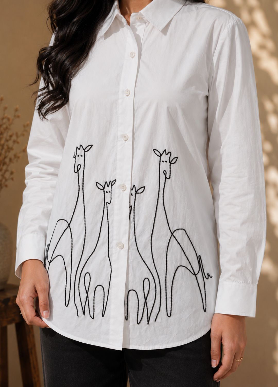 The Fine Hands Hand-Embroidered Poplin Shirt
