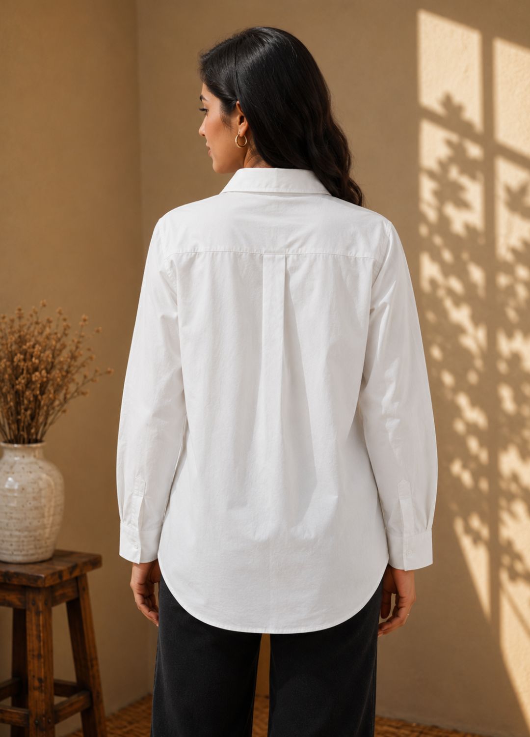 Multicolour Hand-Embroidered Poplin Collar Shirt