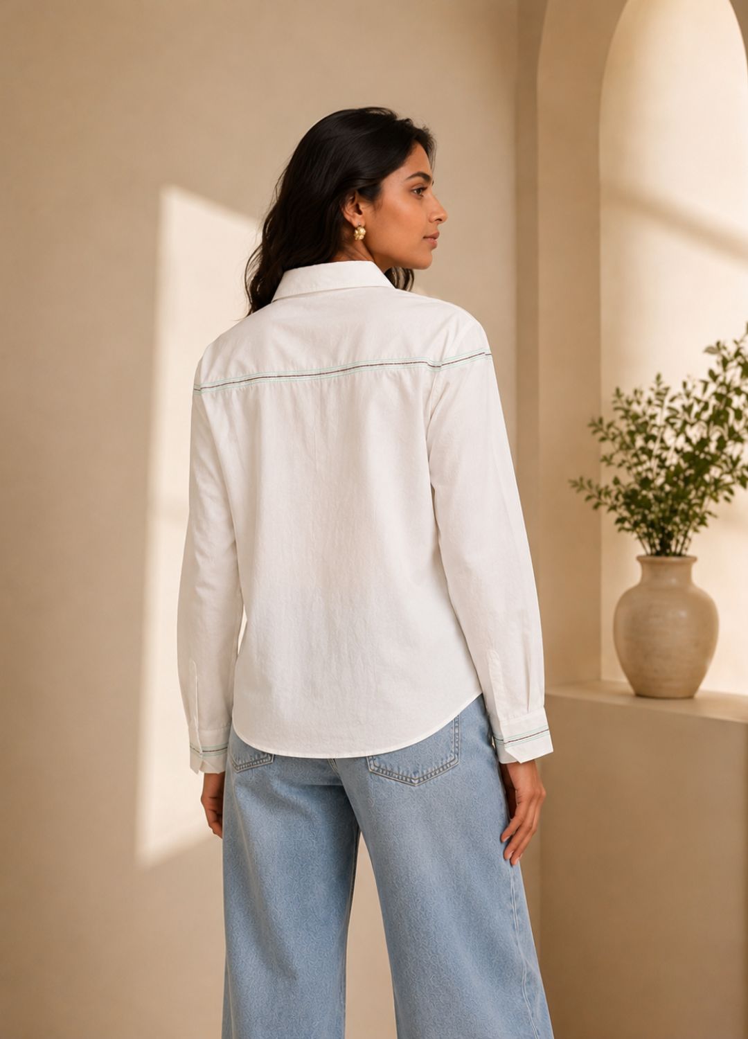 The Loom & Needle Hand-Embroidered Poplin Shirt