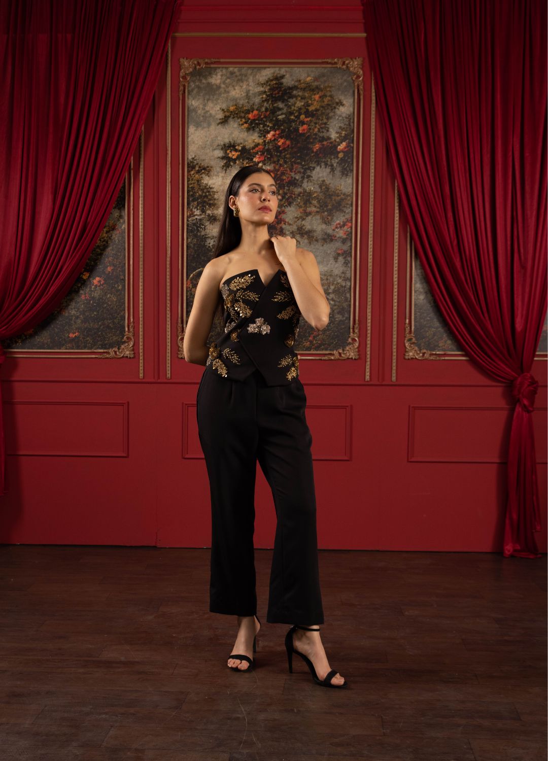 Black Pure Banana Crepe Co-Ord Set