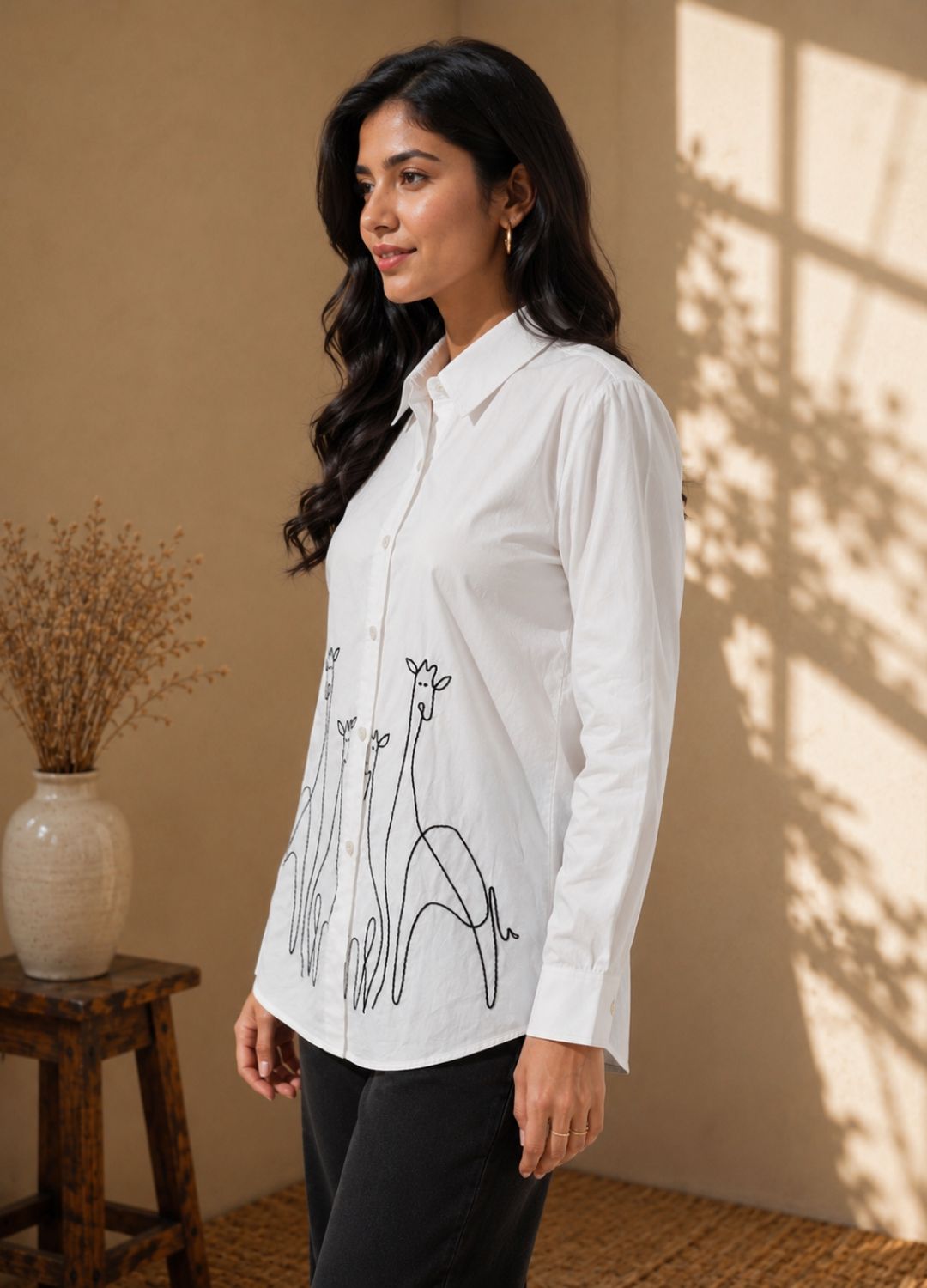 The Fine Hands Hand-Embroidered Poplin Shirt