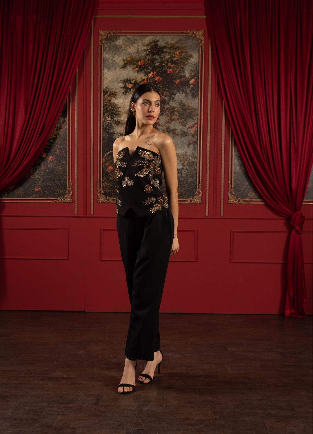 Black Pure Banana Crepe Co-Ord Set