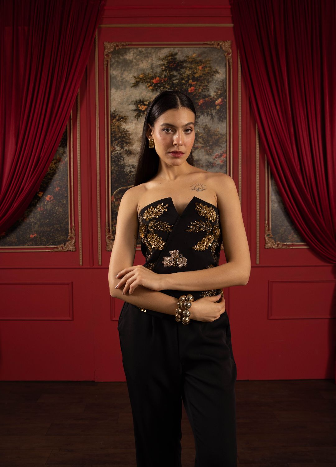 Black Pure Banana Crepe Co-Ord Set