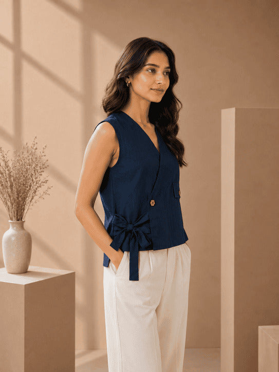 Ivory Angarkha Jacket Style Party Top
