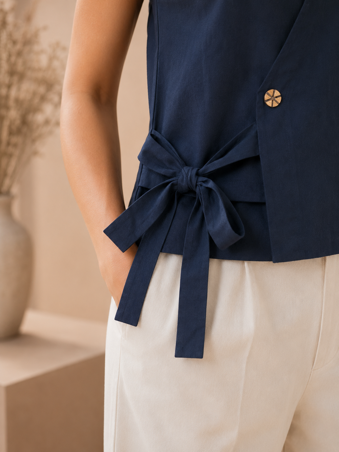 Ivory Angarkha Jacket Style Party Top