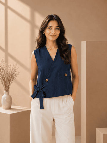 Ivory Angarkha Jacket Style Party Top