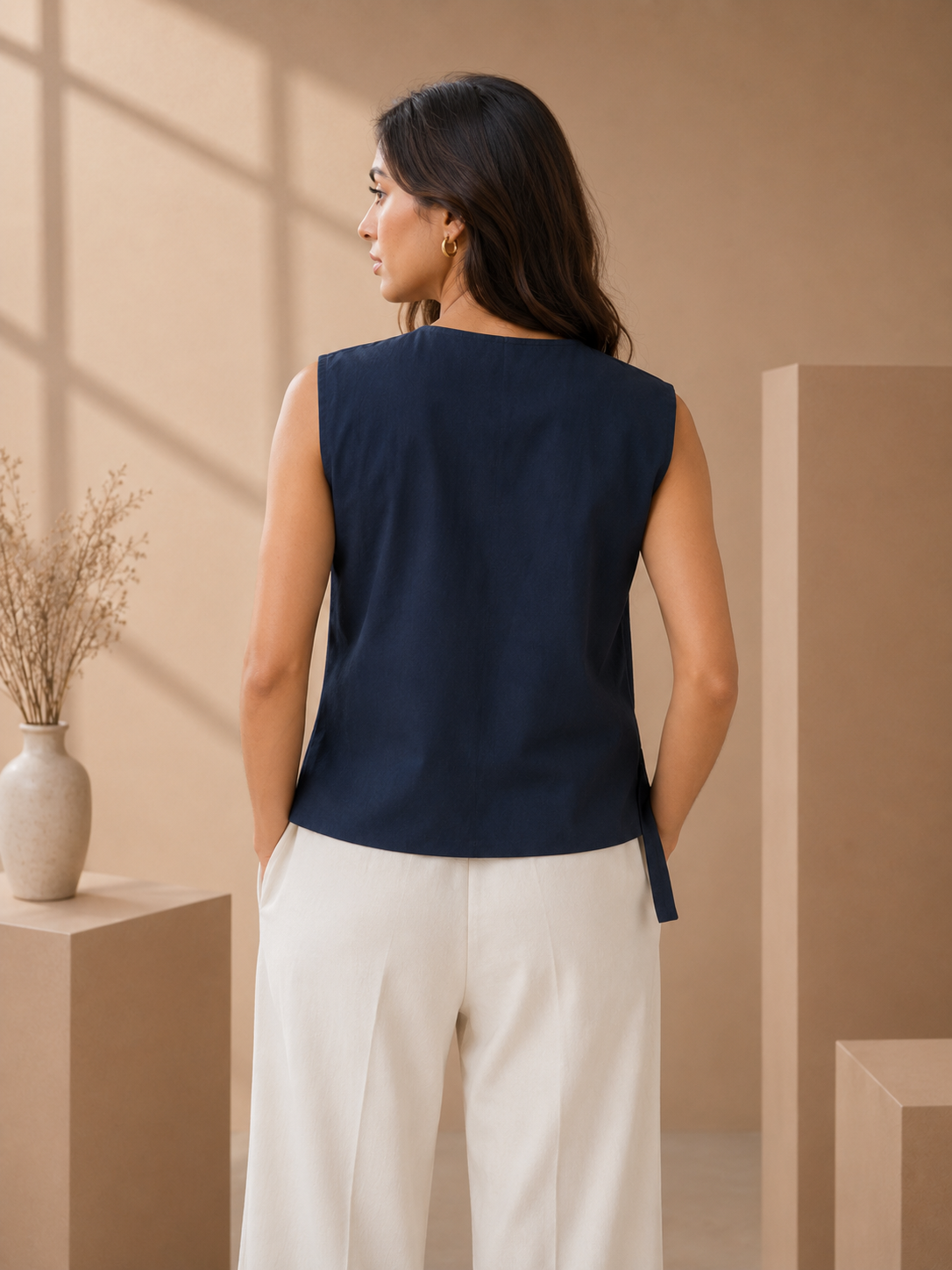 Ivory Angarkha Jacket Style Party Top