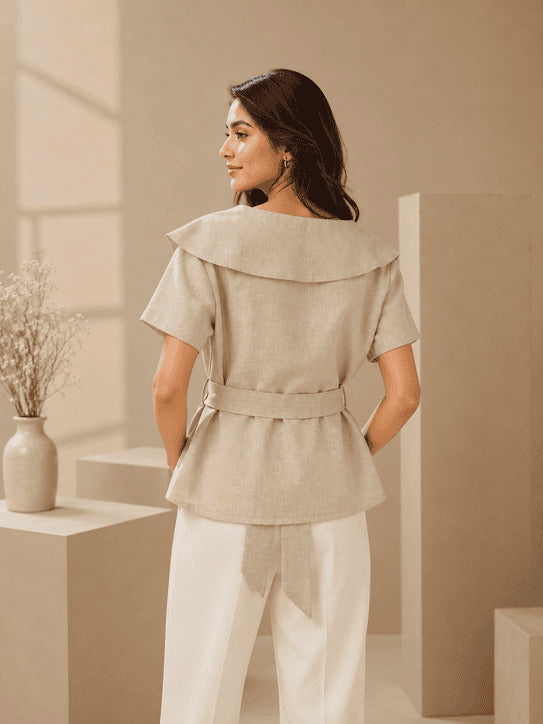 Handcrafted Cotton Linen Party Top