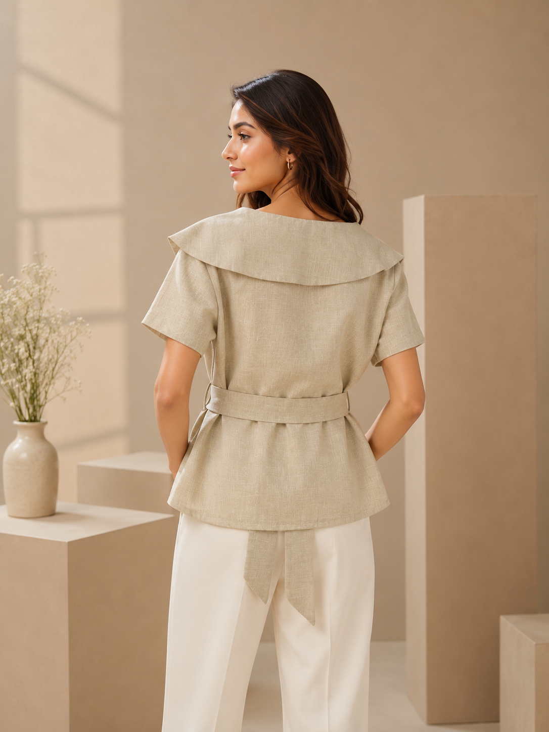 Handcrafted Cotton Linen Party Top