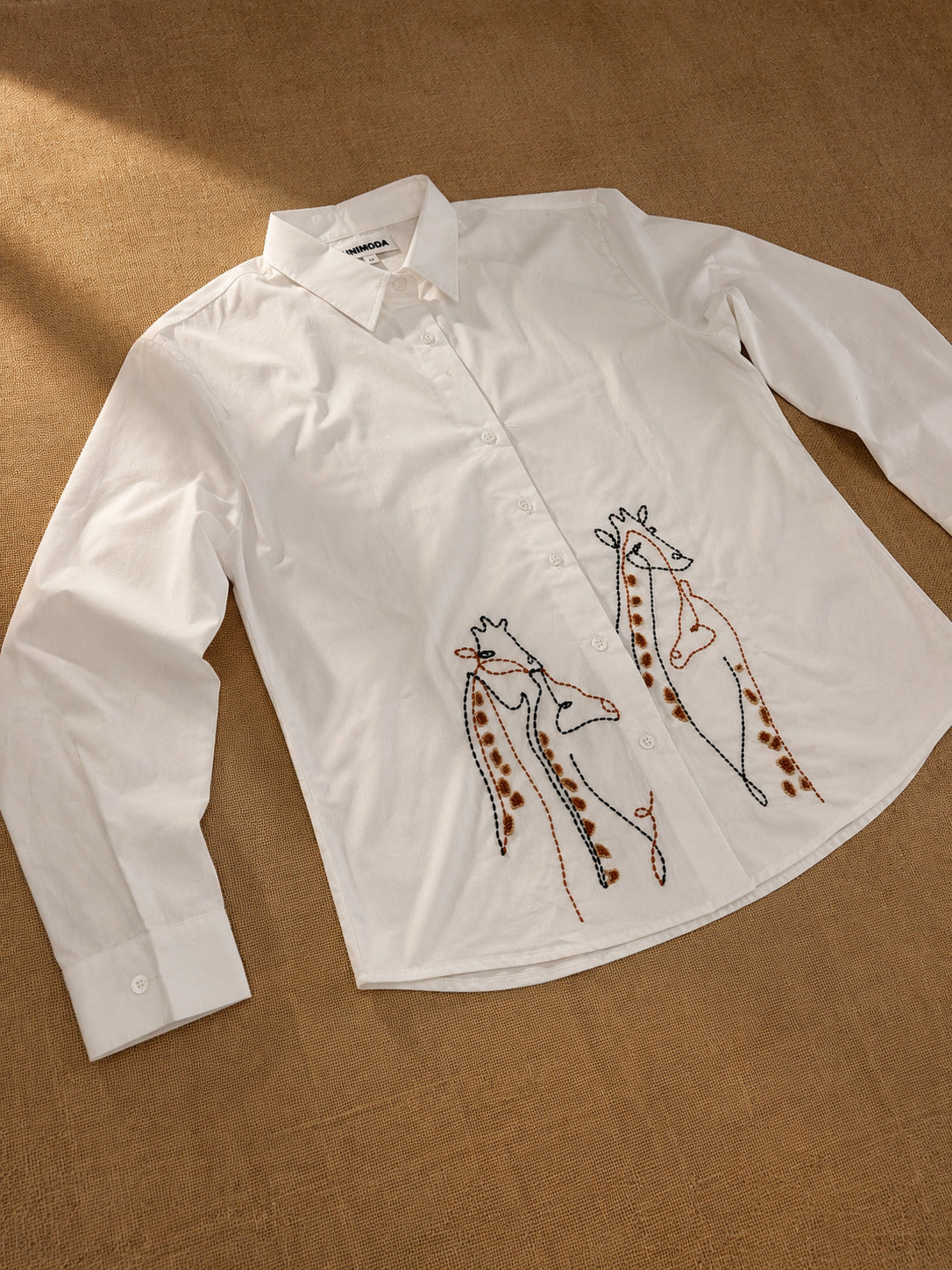Milky White Cotton Poplin Shirt with Handwork Detailing