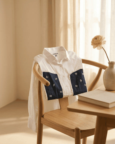 White Handwork Cotton Poplin Shirt
