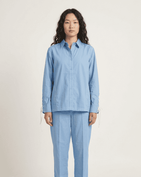 Blue Cotton Poplin Co Ord Set