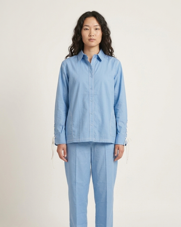 Blue Cotton Poplin Co Ord Set