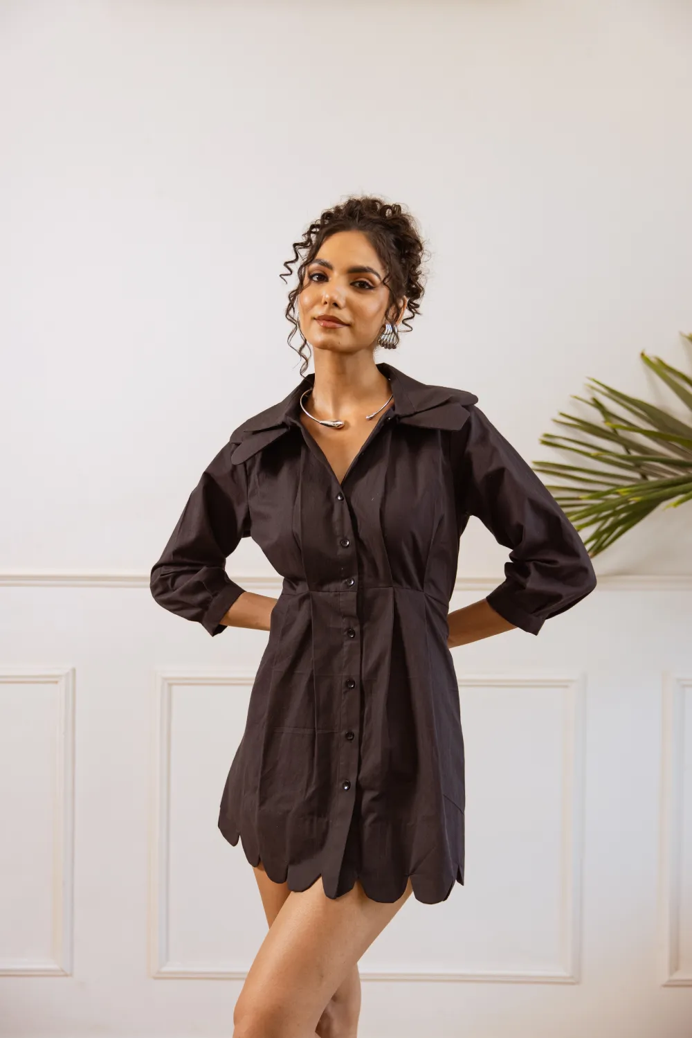 Cotton Full Sleeve Short Dress