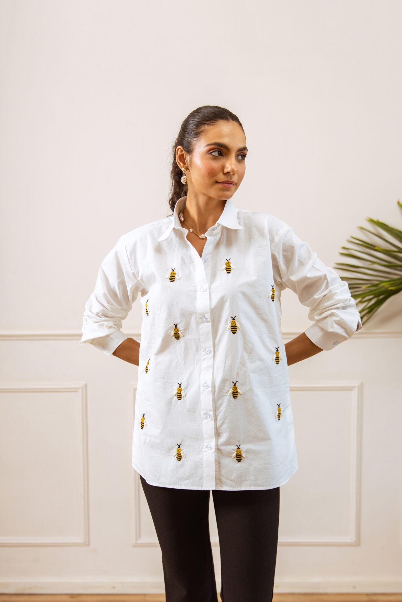 White Glow Embellished Shirt