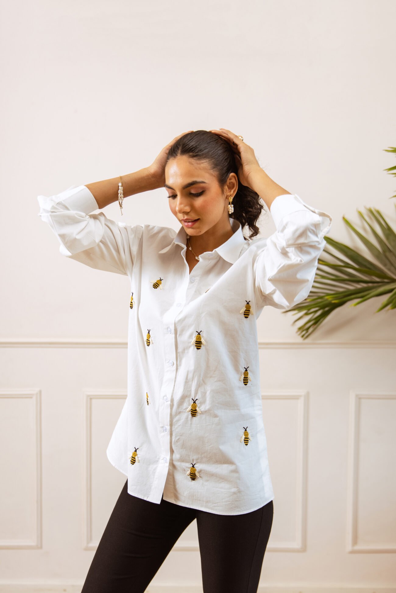 White Glow Embellished Shirt - Image 2